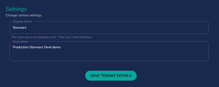 Rename Tenant Database