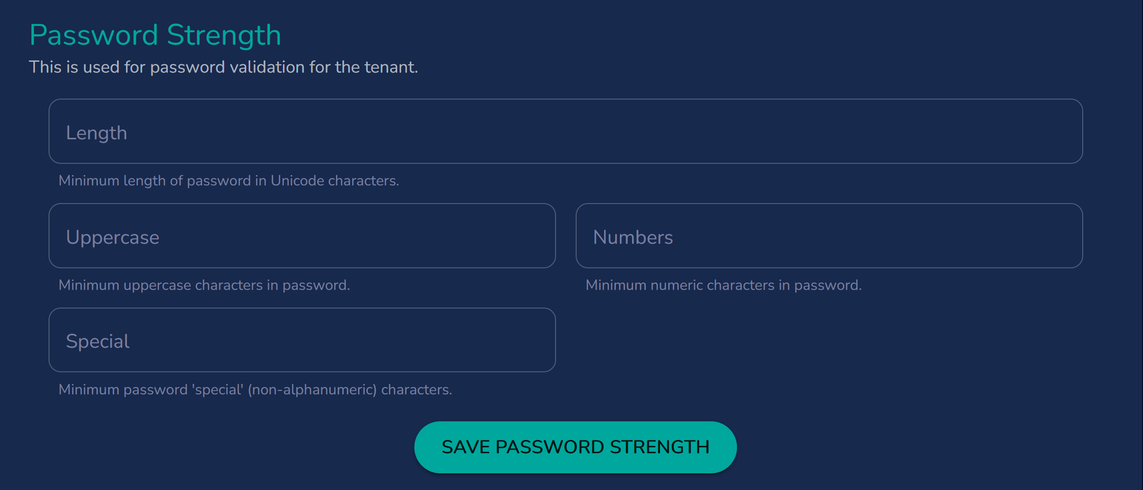 Update Tenant Password Strength